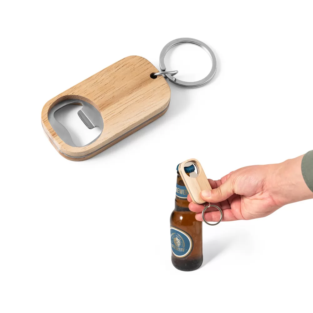 Abridor de garrafas em aço inox e bambu Personalizado Abridor de garrafas em aço inox e bambu Personalizado