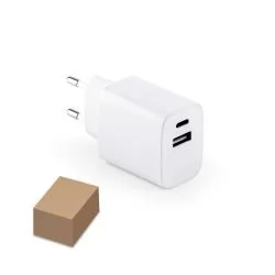 Adaptador de Cabos com duas Portas USB em ABS Reciclado Personalizado Adaptador de Cabos com duas Portas USB em ABS Reciclado Personalizado
