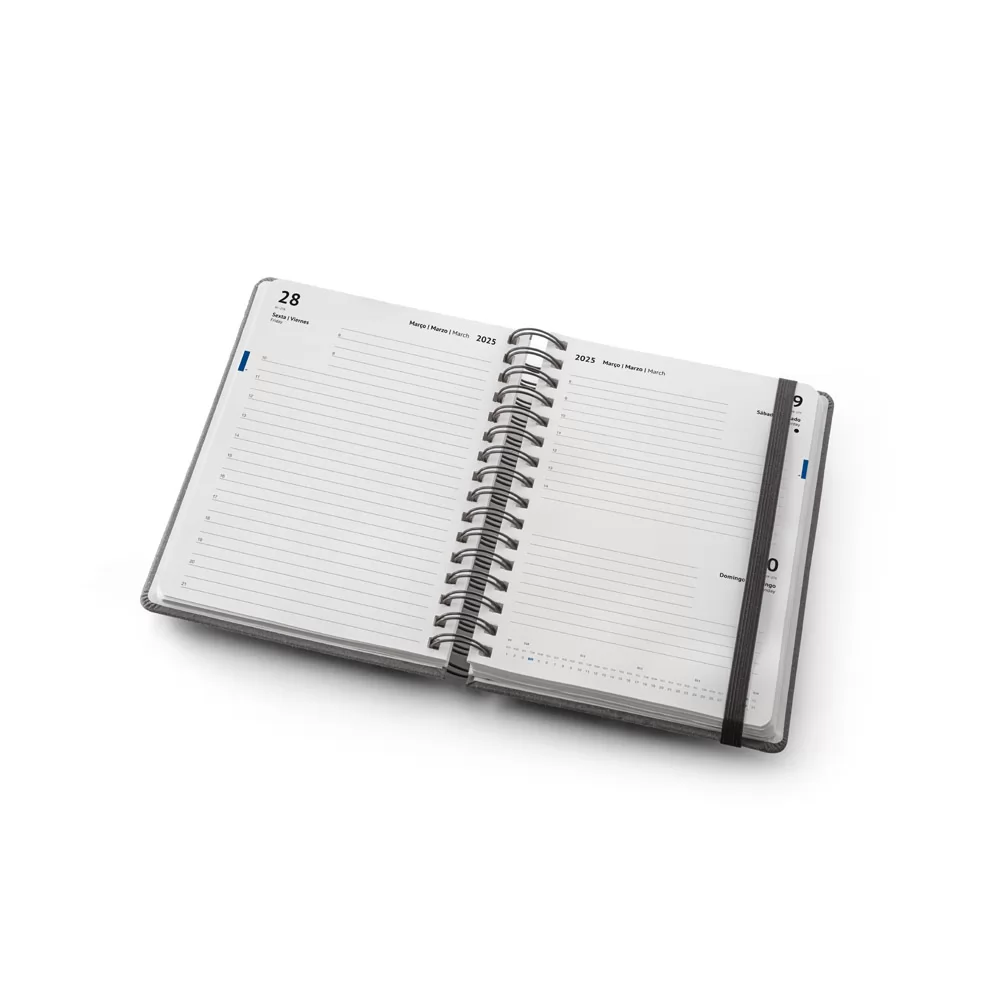 Agenda A5 Wire-o em Pele Reciclada Personalizada