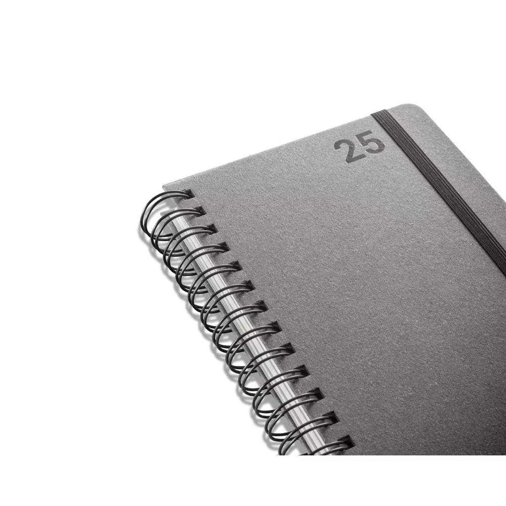 Agenda A5 Wire-o em Pele Reciclada Personalizada
