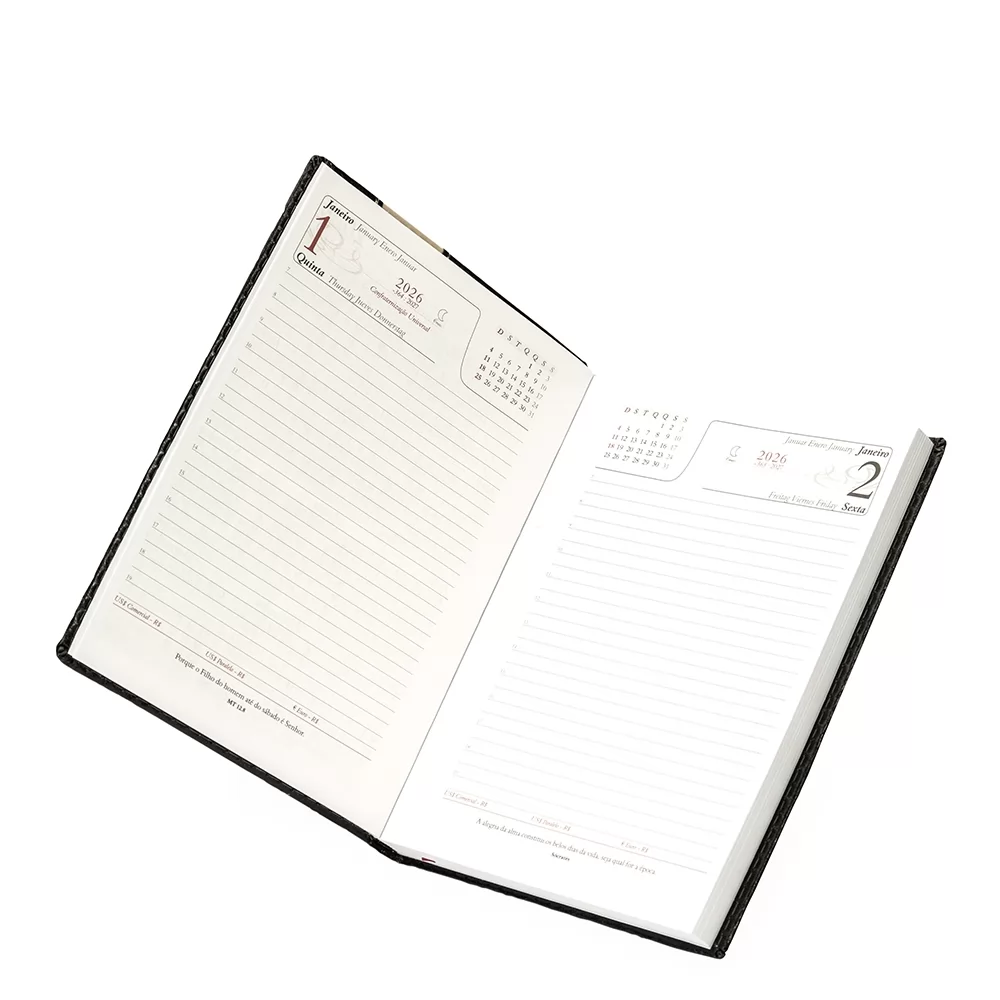 Agenda Couro Sintético 2026 Personalizada