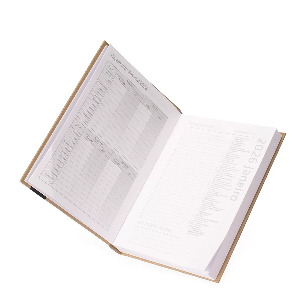 Agenda Diária 2026 Pequena Personalizada