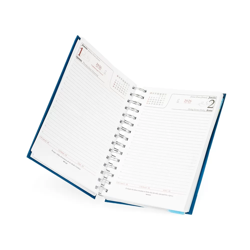 Agenda diária 2026 Wire-o Personalizada