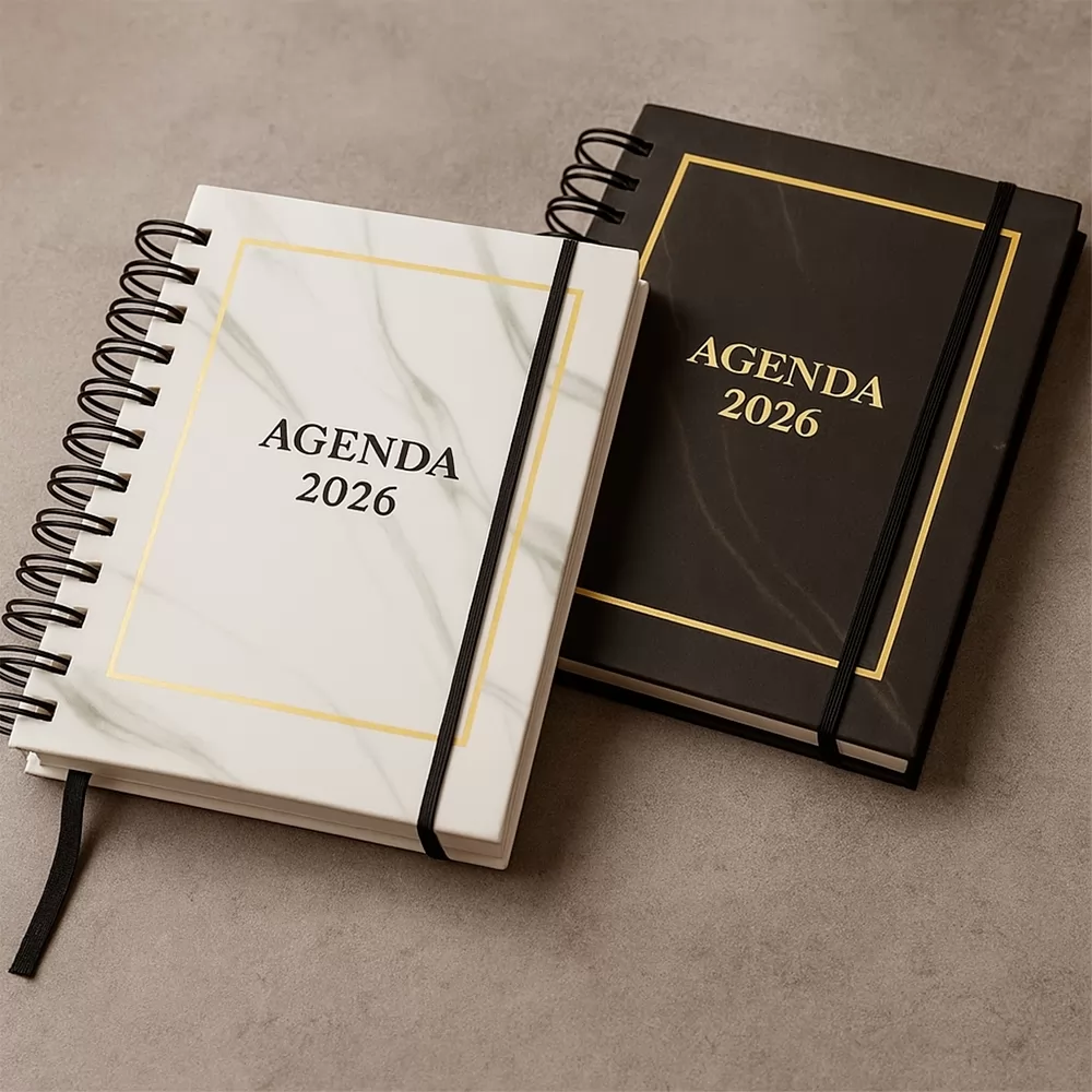 Agenda Diária 2026 Wire-O Personalizada