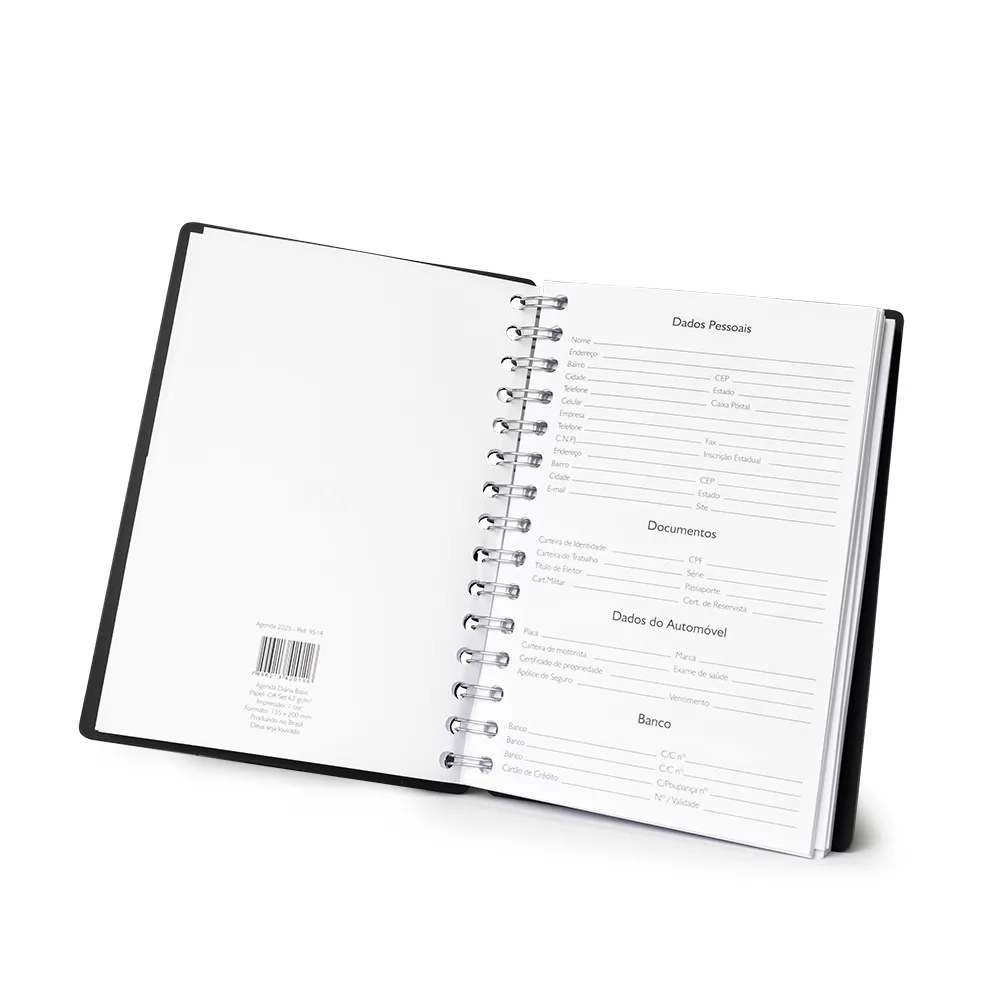 Agenda Diária Wire-o Personalizada