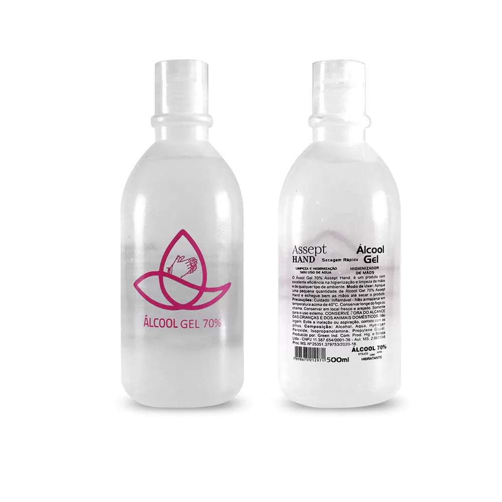 Álcool Gel 70% Antisséptico 500ml Personalizado Álcool Gel 70% Antisséptico 500ml Personalizado