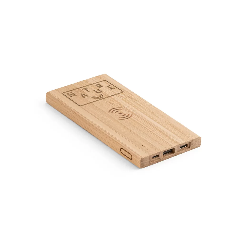 Bateria portátil em bambu 5.000 mAh Personalizada Bateria portátil em bambu 5.000 mAh Personalizada
