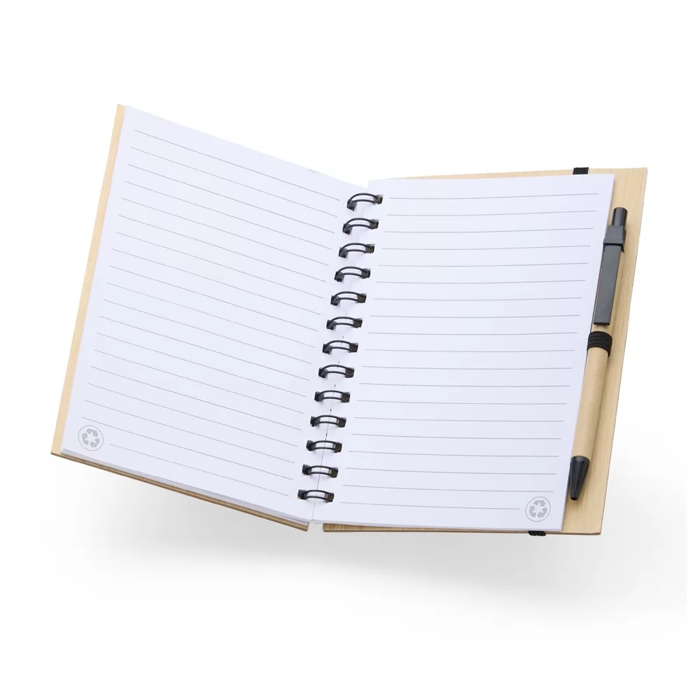 Bloco de Anotações Bambu com Caneta Personalizado