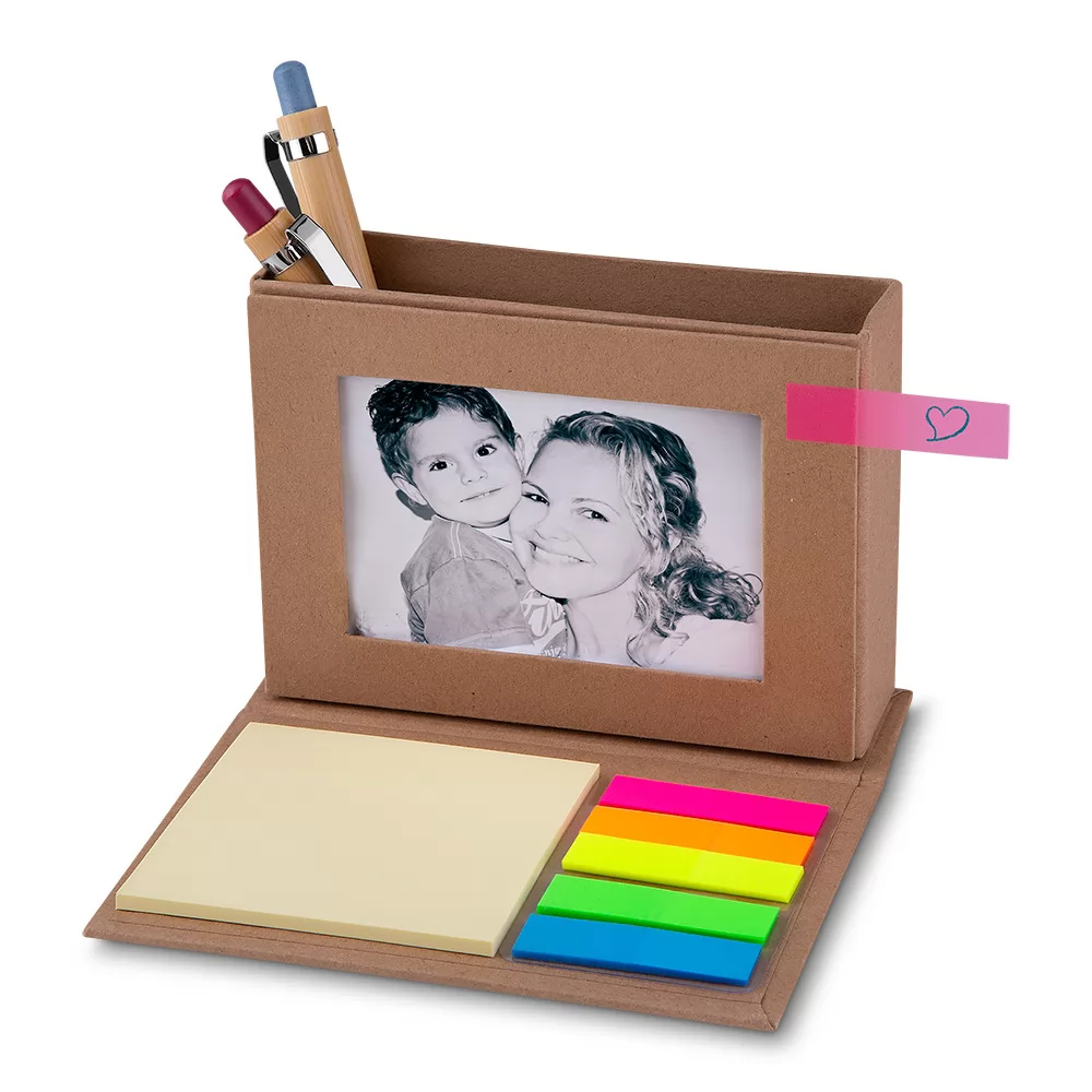 Bloco de Anotações com Porta Retrato e Porta Canetas Personalizado Bloco de Anotações com Porta Retrato e Porta Canetas Personalizado