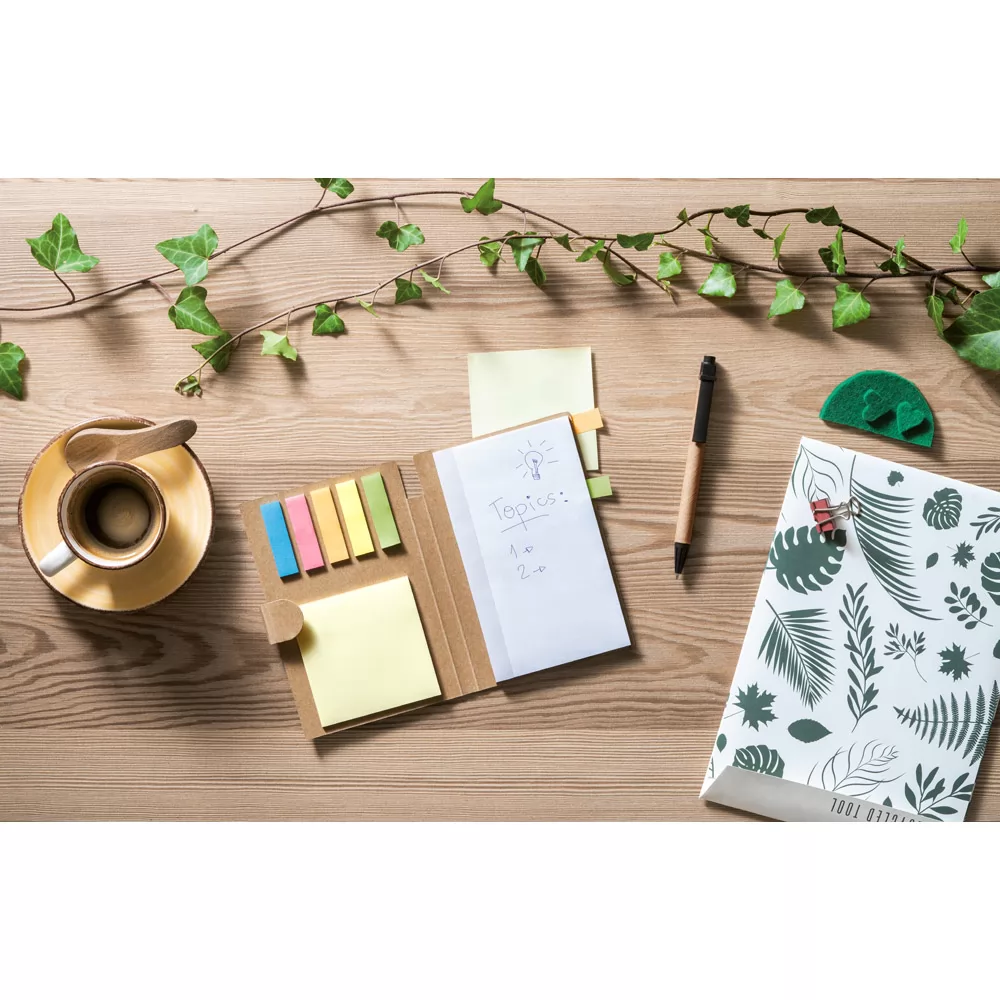 Bloco Ecológico com Adesivos e Caneta Personalizado Bloco Ecológico com Adesivos e Caneta Personalizado