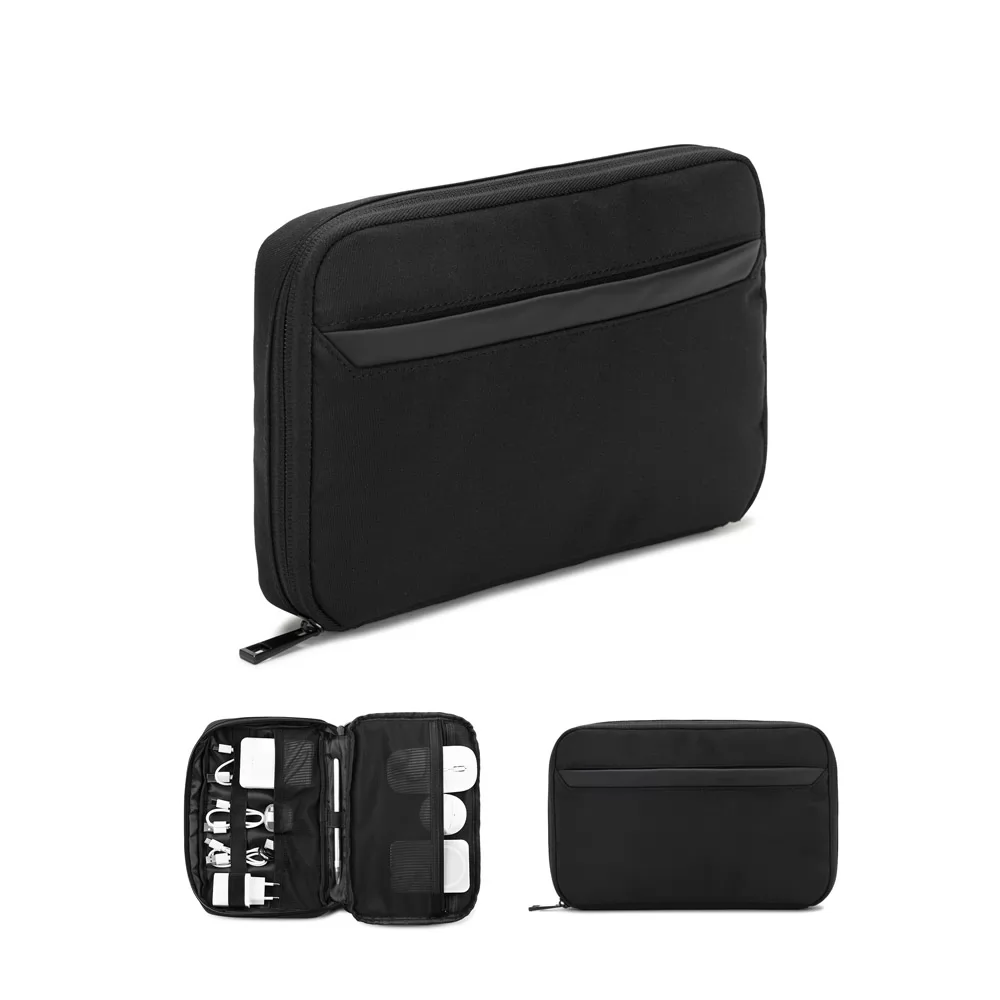 Bolsa Organizadora para Eletrônicos em Poliéster Reciclado Personalizada