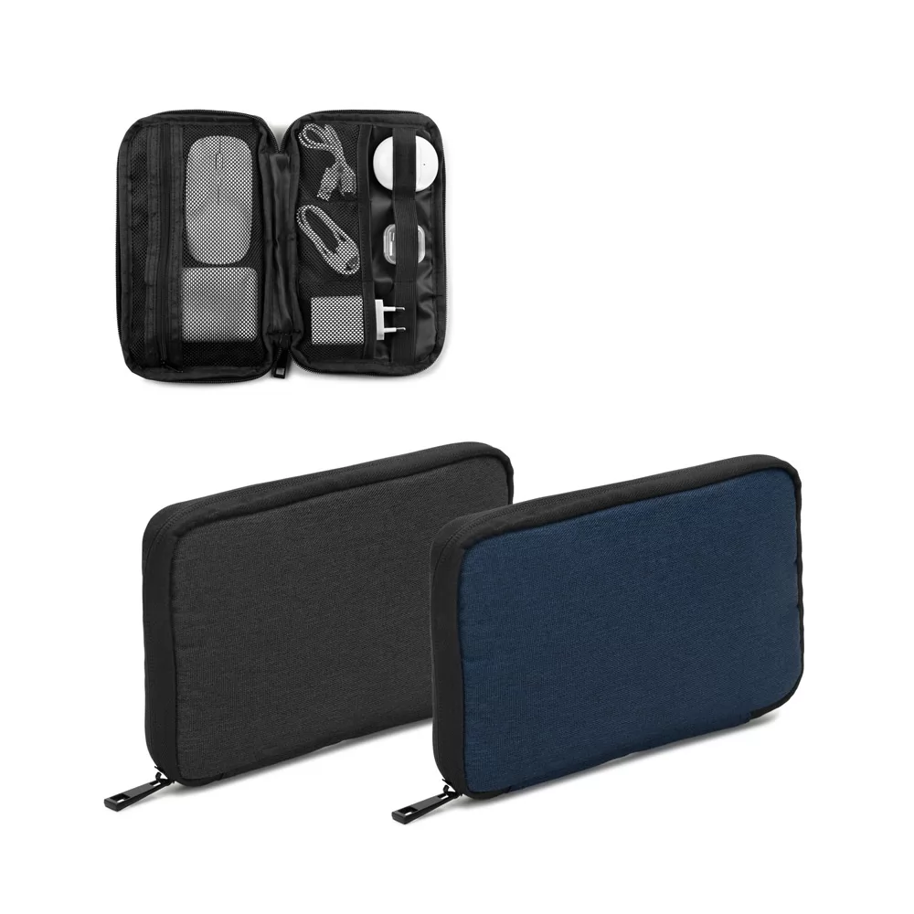 Bolsa Organizadora para Eletrônicos em Poliéster Reciclado Personalizada