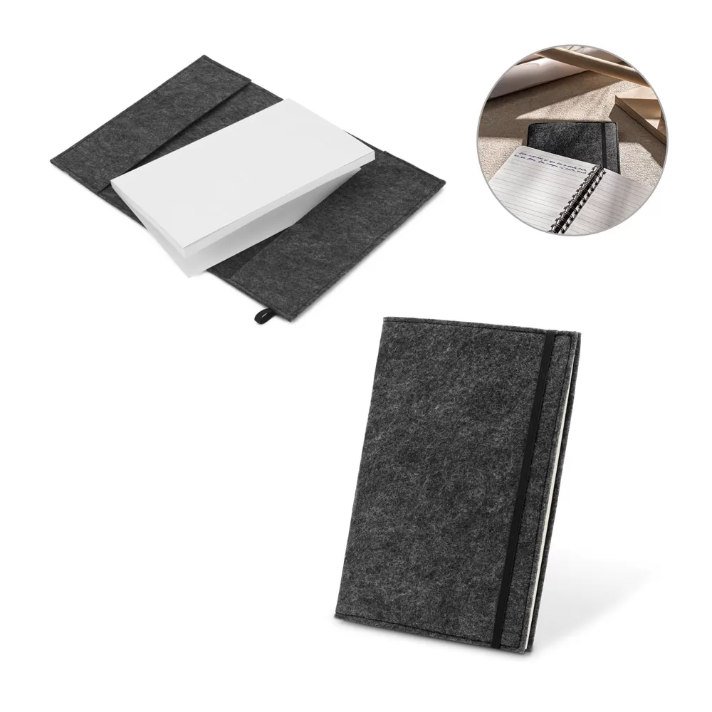 Caderneta A5 Com Capa em Feltro Reciclado Personalizada