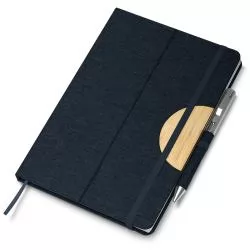Caderneta Capa em RPET e Detalhe em Bambu Personalizada Caderneta Capa em RPET e Detalhe em Bambu Personalizada