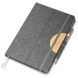 Caderneta Capa em RPET e Detalhe em Bambu Personalizada Caderneta Capa em RPET e Detalhe em Bambu Personalizada