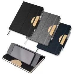 Caderneta Capa em RPET e Detalhe em Bambu Personalizada Caderneta Capa em RPET e Detalhe em Bambu Personalizada
