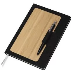Caderneta com Capa em RPET e Bambu Personalizada Caderneta com Capa em RPET e Bambu Personalizada