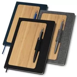 Caderneta com Capa em RPET e Bambu Personalizada Caderneta com Capa em RPET e Bambu Personalizada