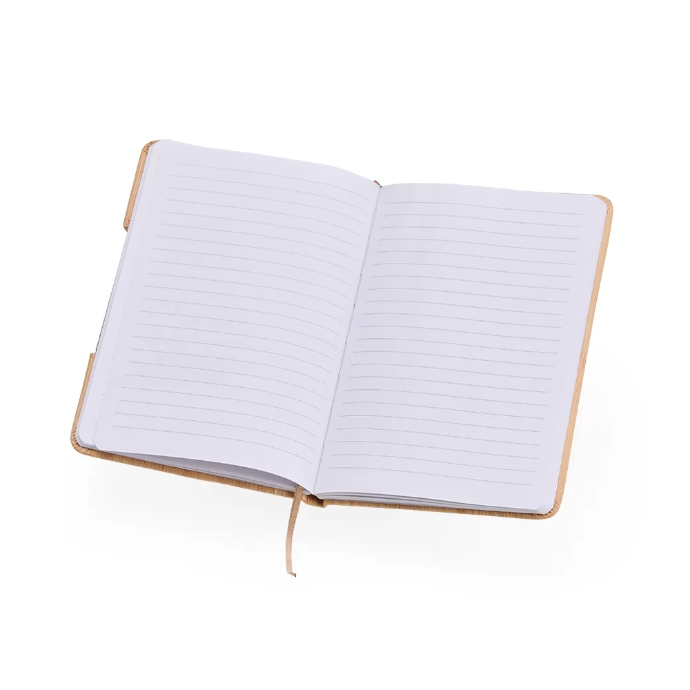 Caderneta de Bambu com Suporte para Celular Personalizada