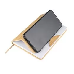 Caderneta de Bambu com Suporte para Celular Personalizada Caderneta de Bambu com Suporte para Celular Personalizada