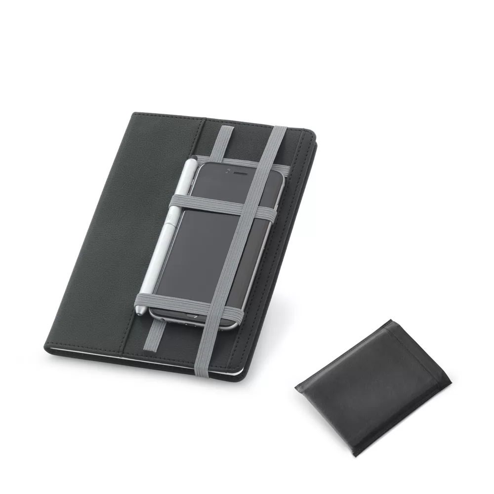 Caderneta em Couro Sintético Com Porta Celular Personalizada