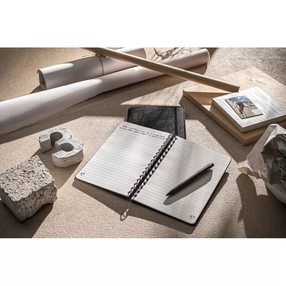 Caderno A5 com Capa em Feltro Reciclado Personalizado