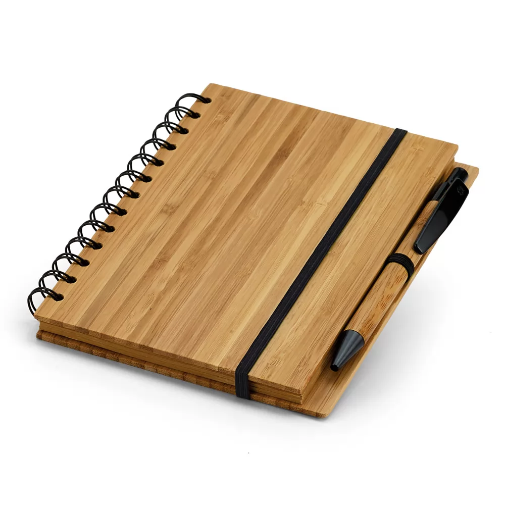Caderno com Capa de Bambu Personalizado Caderno com Capa de Bambu Personalizado