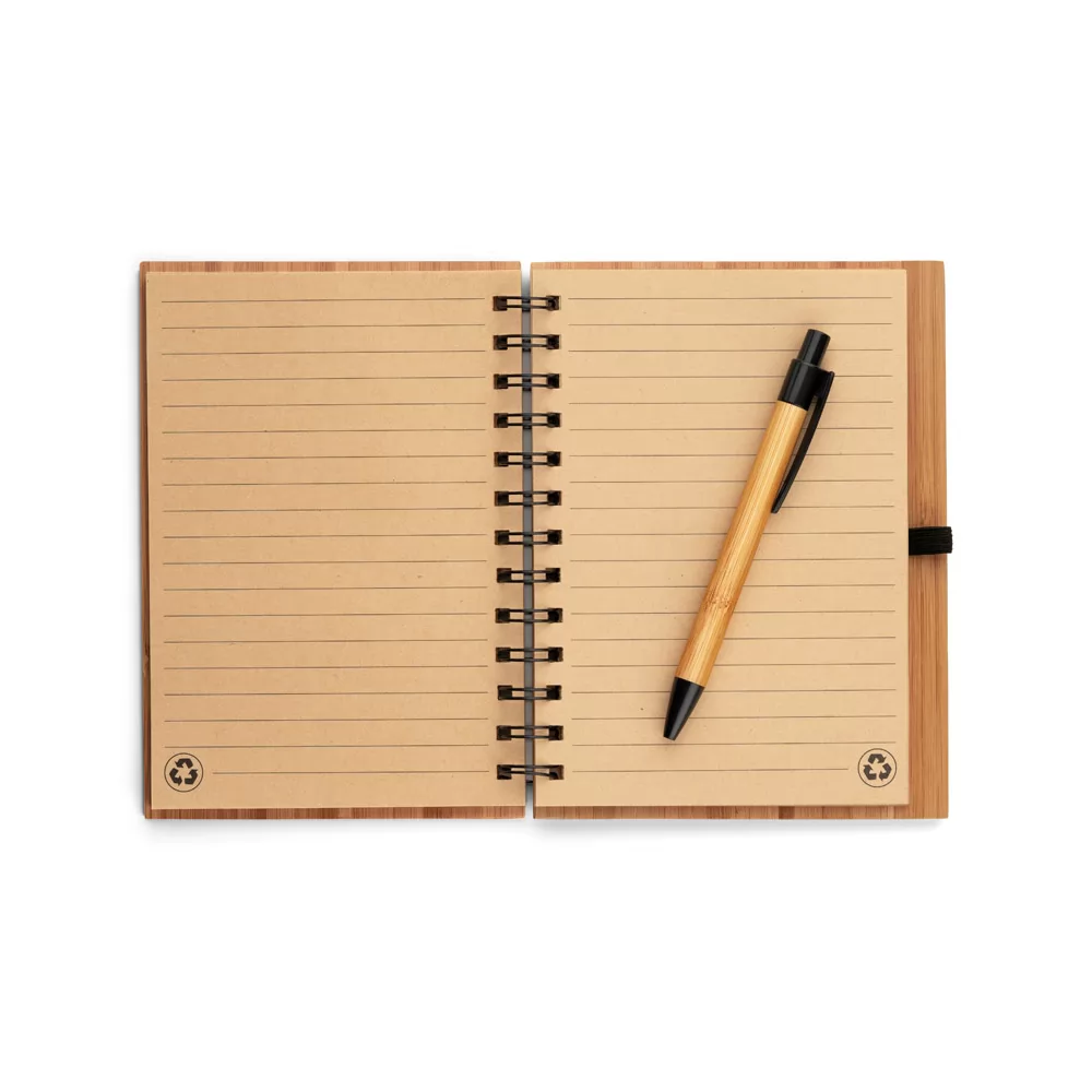 Caderno com Capa de Bambu Personalizado Caderno com Capa de Bambu Personalizado