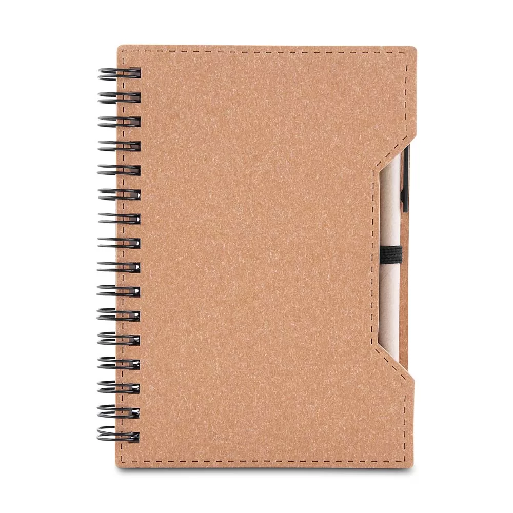Caderno com Capa de Papelão e Caneta Personalizado