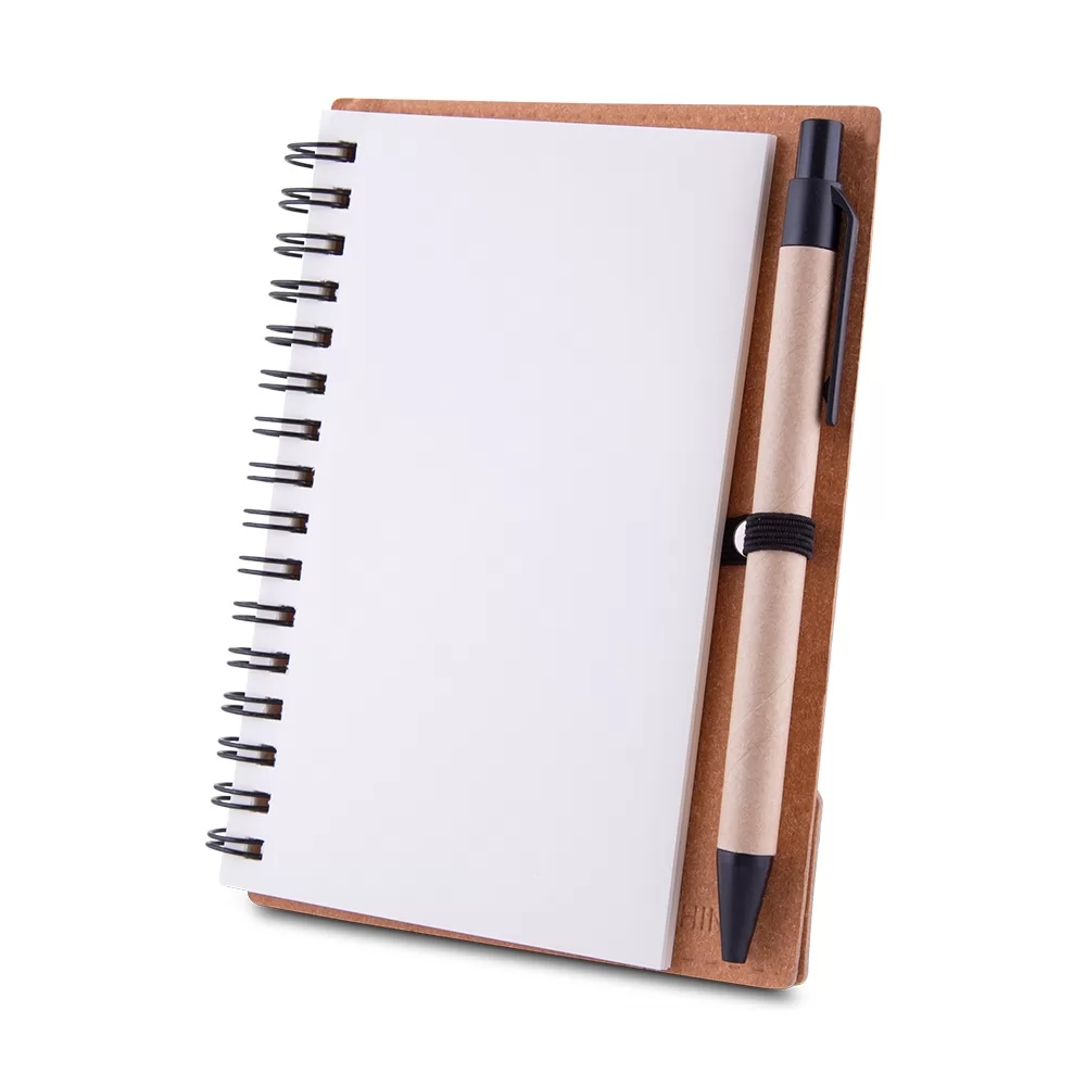 Caderno de Papelão com Caneta Personalizado Caderno de Papelão com Caneta Personalizado