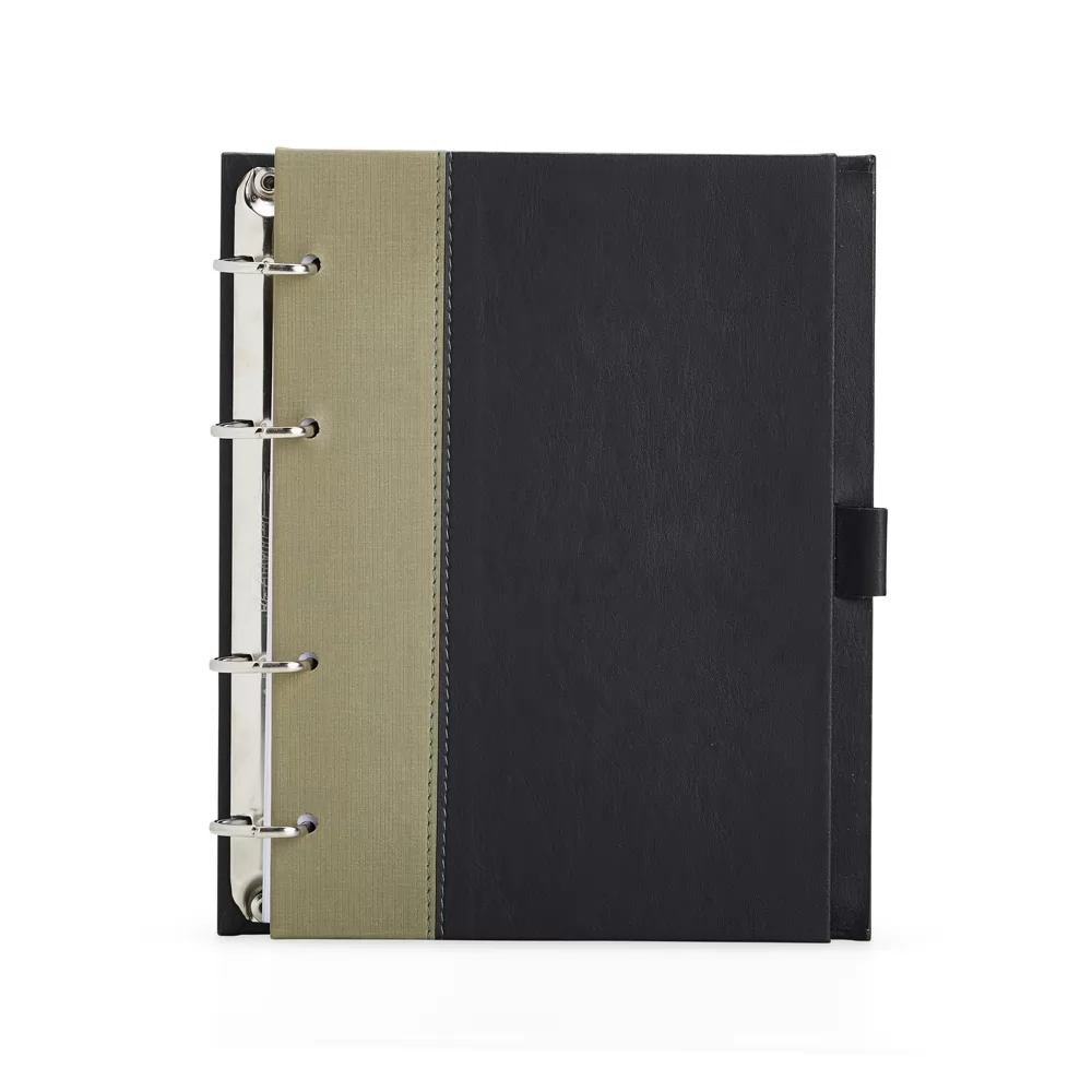 Caderno Fichário de Couro Sintético Personalizado Caderno Fichário de Couro Sintético Personalizado