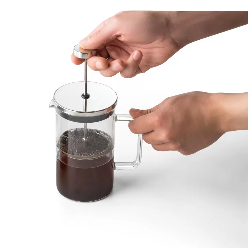 Cafeteira em vidro borossilicato e aço inox 600 mL Personalizada Cafeteira em vidro borossilicato e aço inox 600 mL Personalizada
