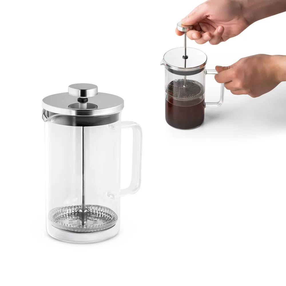 Cafeteira em vidro borossilicato e aço inox 600 mL Personalizada Cafeteira em vidro borossilicato e aço inox 600 mL Personalizada