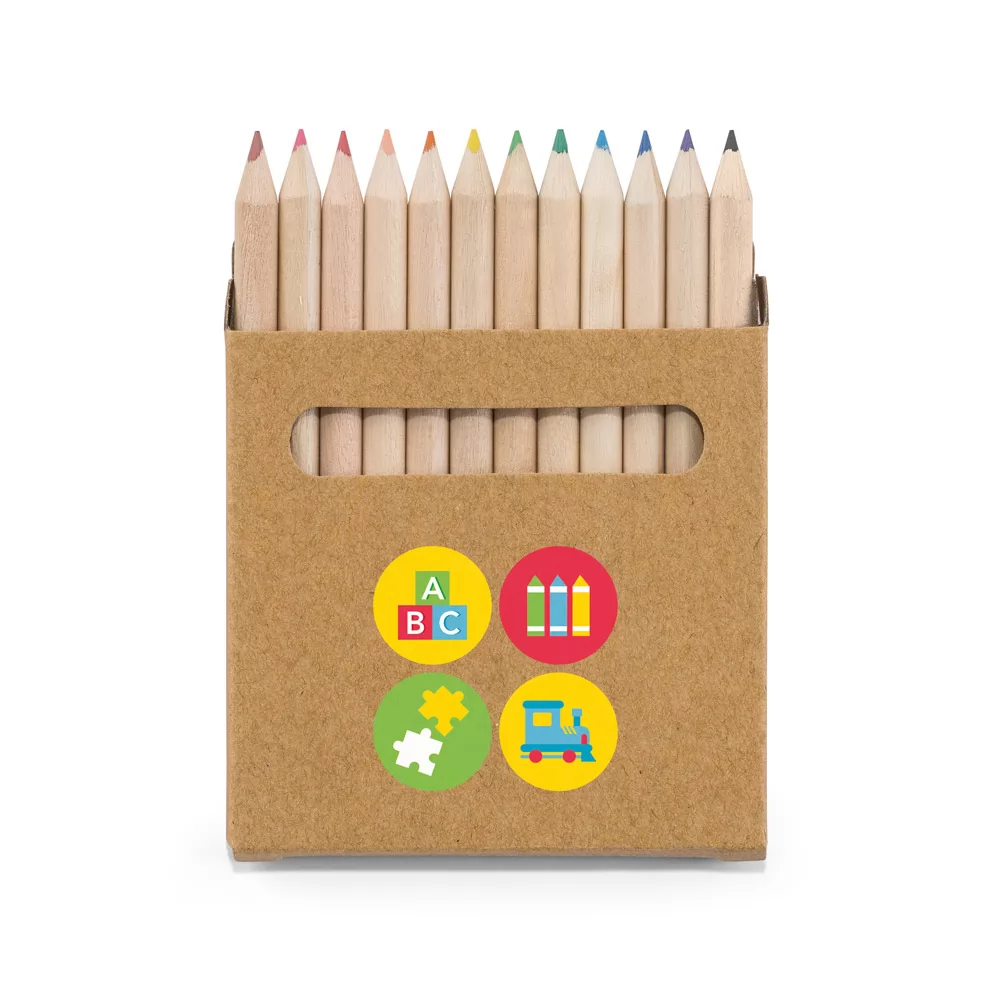 Caixa de cartão com 12 mini lápis de cor Personalizada Caixa de cartão com 12 mini lápis de cor Personalizada