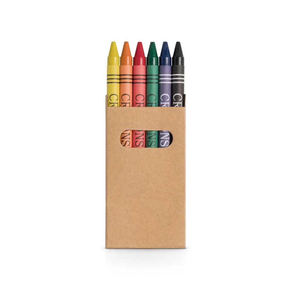 Caixa de cartão com 6 gizes de cera Personalizada Caixa de cartão com 6 gizes de cera Personalizada