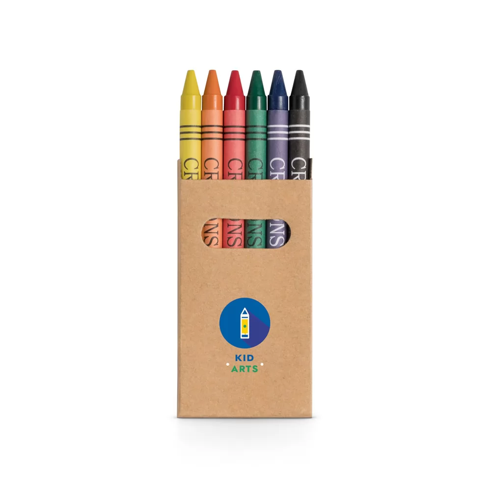 Caixa de cartão com 6 gizes de cera Personalizada Caixa de cartão com 6 gizes de cera Personalizada