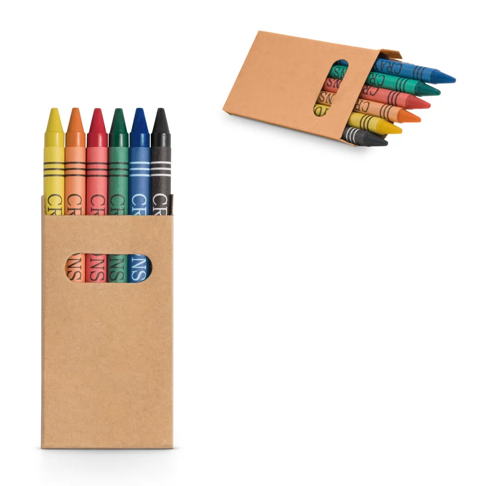 Caixa de cartão com 6 gizes de cera Personalizada Caixa de cartão com 6 gizes de cera Personalizada