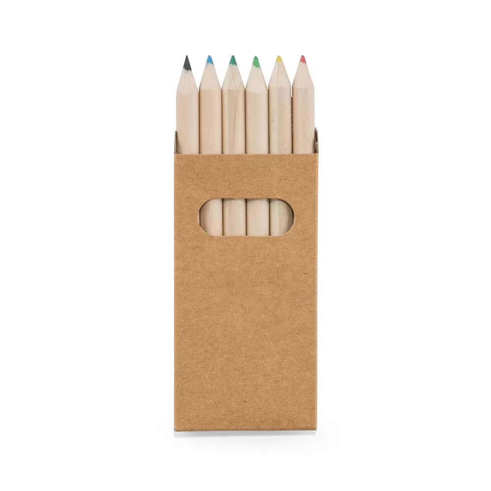Caixa de cartão com 6 mini lápis de cor Personalizada Caixa de cartão com 6 mini lápis de cor Personalizada