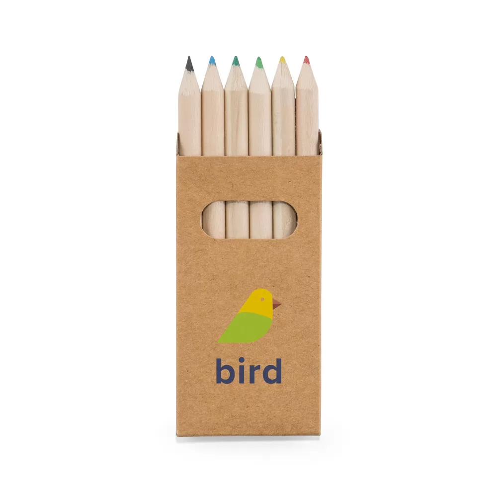Caixa de cartão com 6 mini lápis de cor Personalizada Caixa de cartão com 6 mini lápis de cor Personalizada