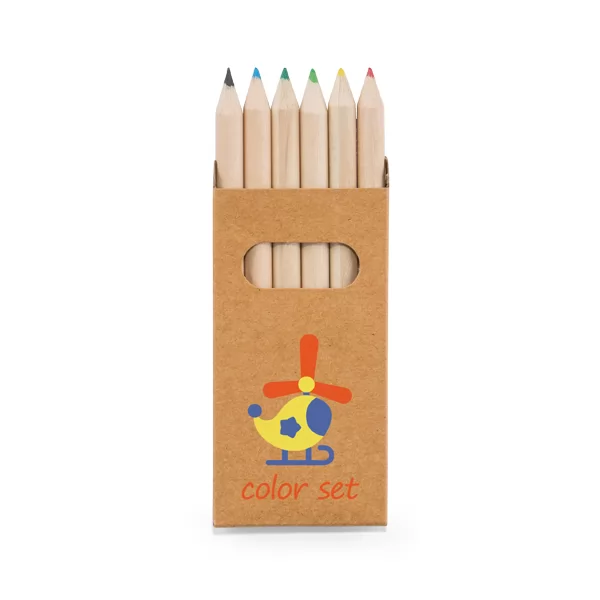 Caixa de cartão com 6 mini lápis de cor Personalizada Caixa de cartão com 6 mini lápis de cor Personalizada