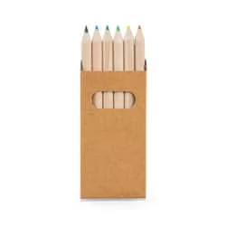 Caixa de cartão com 6 mini lápis de cor Personalizada Caixa de cartão com 6 mini lápis de cor Personalizada