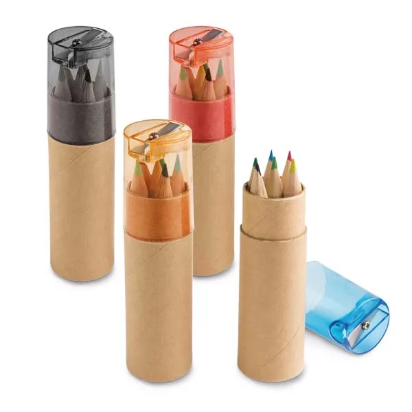 Caixa de cartão com 6 mini lápis de cor Personalizada Caixa de cartão com 6 mini lápis de cor Personalizada