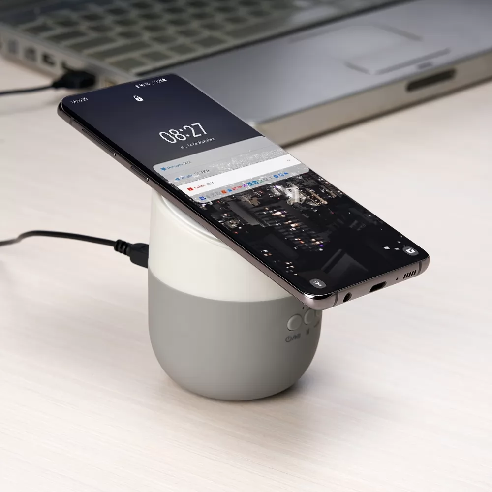 Caixa de Som com Carregador por Indução Personalizada Caixa de Som com Carregador por Indução Personalizada