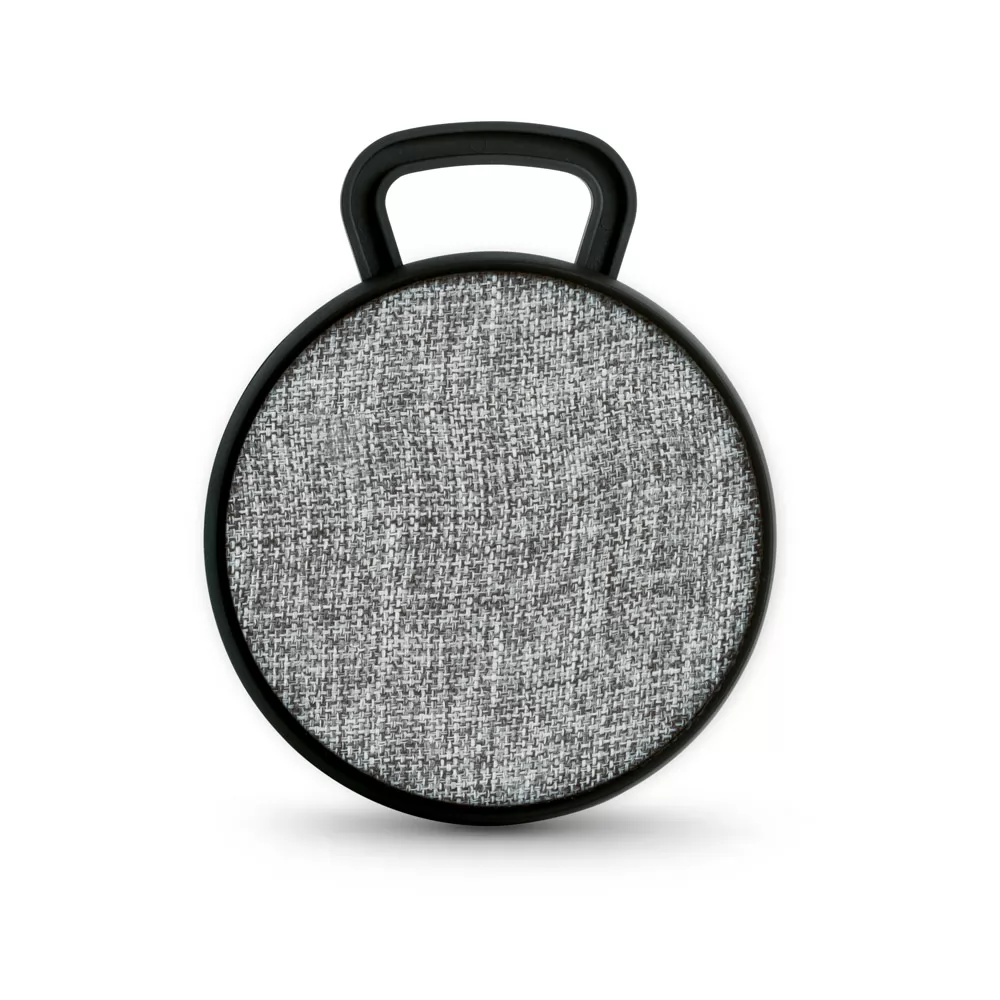 Caixa de som com microfone em ABS e tecido em poliéster Personalizada Caixa de som com microfone em ABS e tecido em poliéster Personalizada