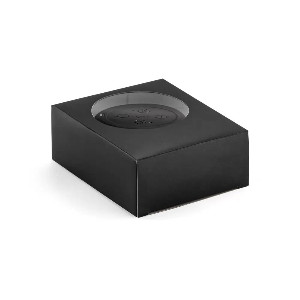 Caixa de som com microfone em ABS e tecido em poliéster Personalizada Caixa de som com microfone em ABS e tecido em poliéster Personalizada