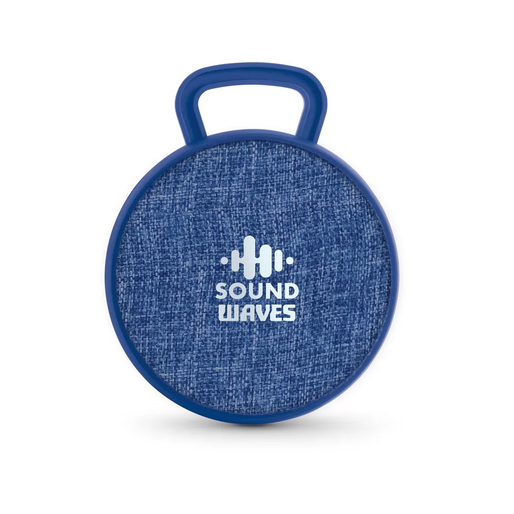 Caixa de som com microfone em ABS e tecido em poliéster Personalizada Caixa de som com microfone em ABS e tecido em poliéster Personalizada