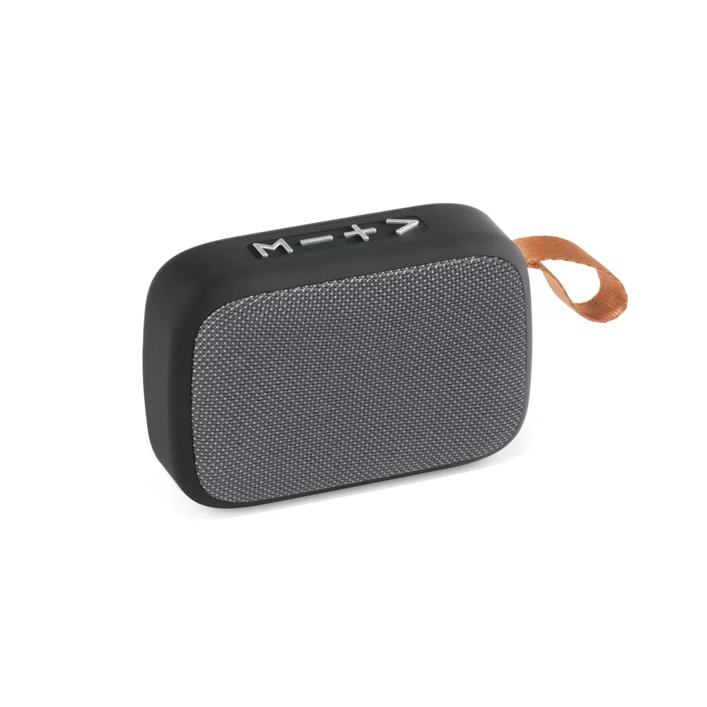 Caixa de som com microfone em ABS e tecido em poliéster Personalizada Caixa de som com microfone em ABS e tecido em poliéster Personalizada