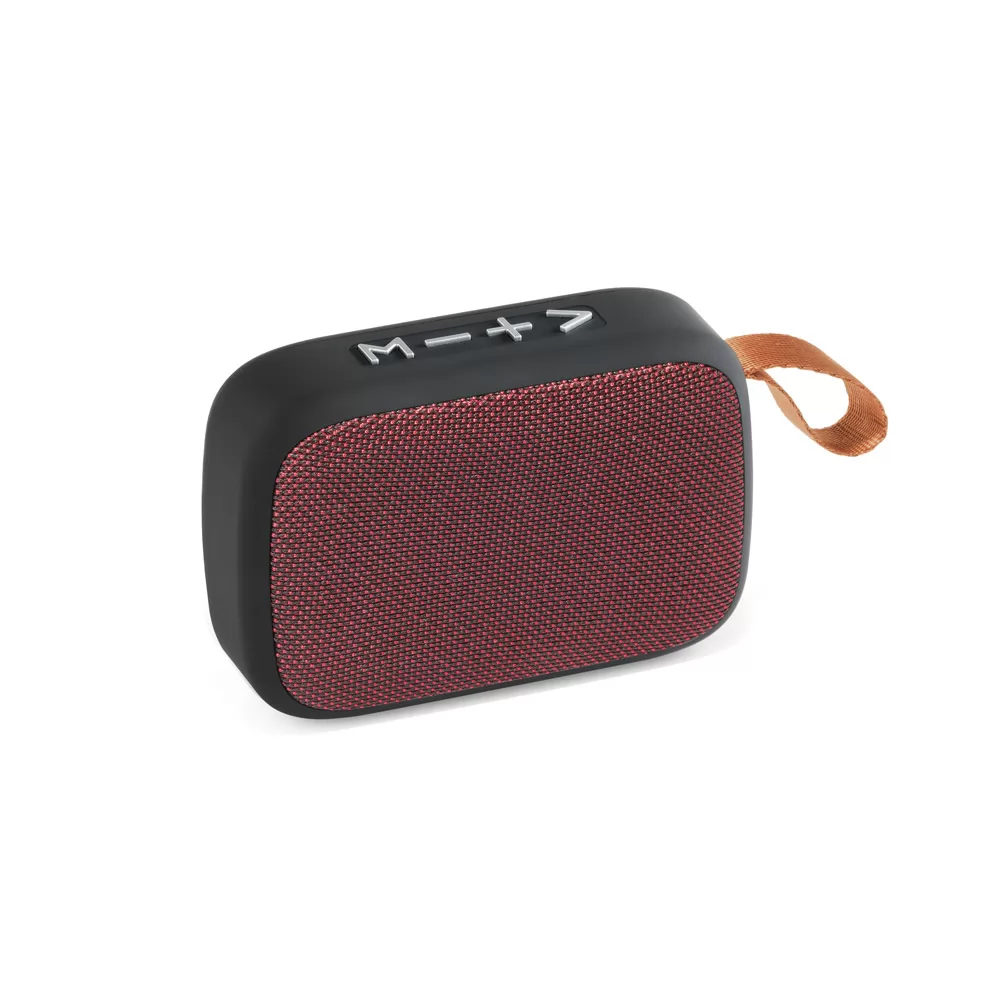 Caixa de som com microfone em ABS e tecido em poliéster Personalizada Caixa de som com microfone em ABS e tecido em poliéster Personalizada