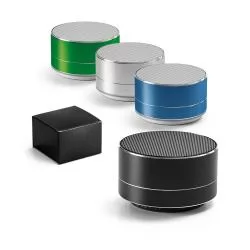 Caixa de som com microfone em alumínio Personalizada Caixa de som com microfone em alumínio Personalizada