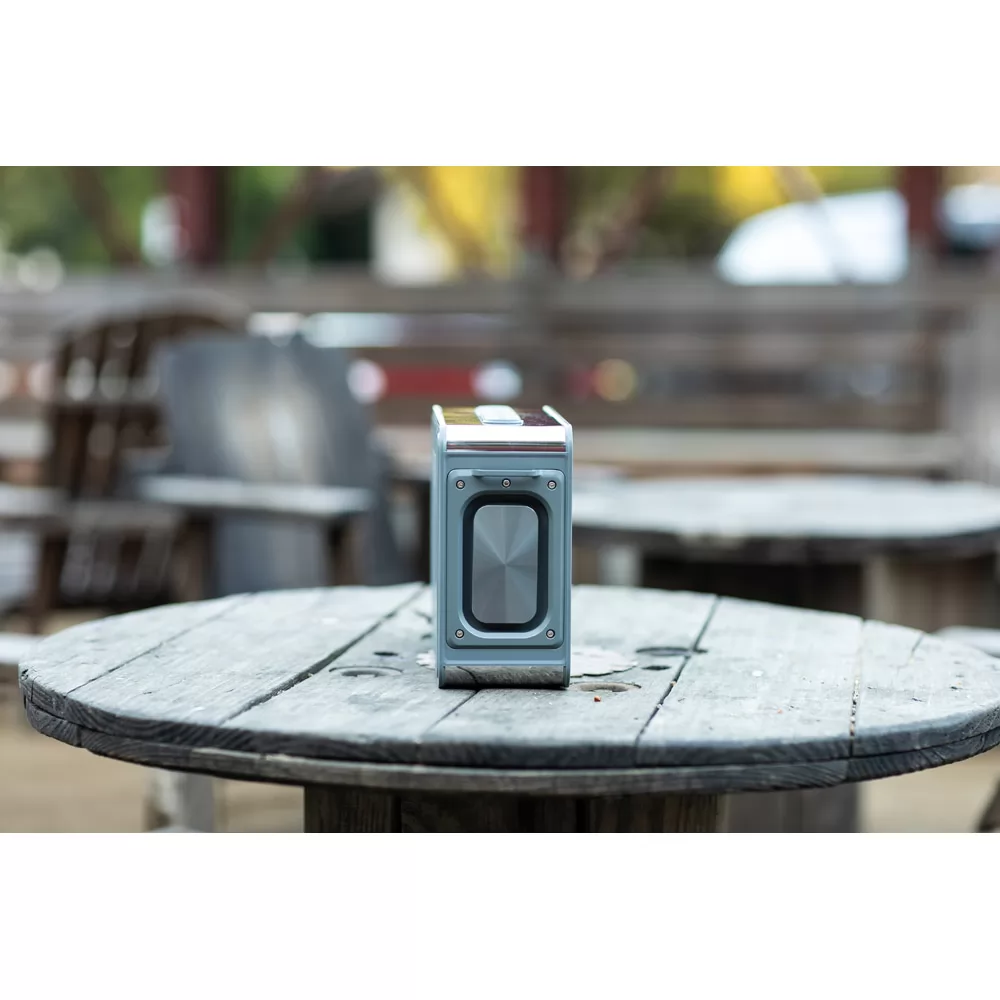 Caixa de som em ABS 100% reciclado com microfone Personalizada Caixa de som em ABS 100% reciclado com microfone Personalizada